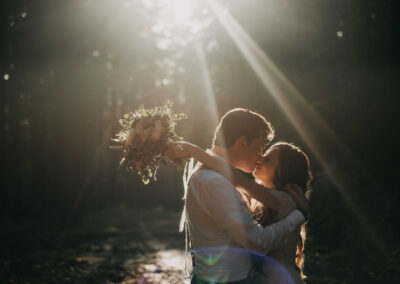 Svatebn fotograf, svatební focení při západu slunce